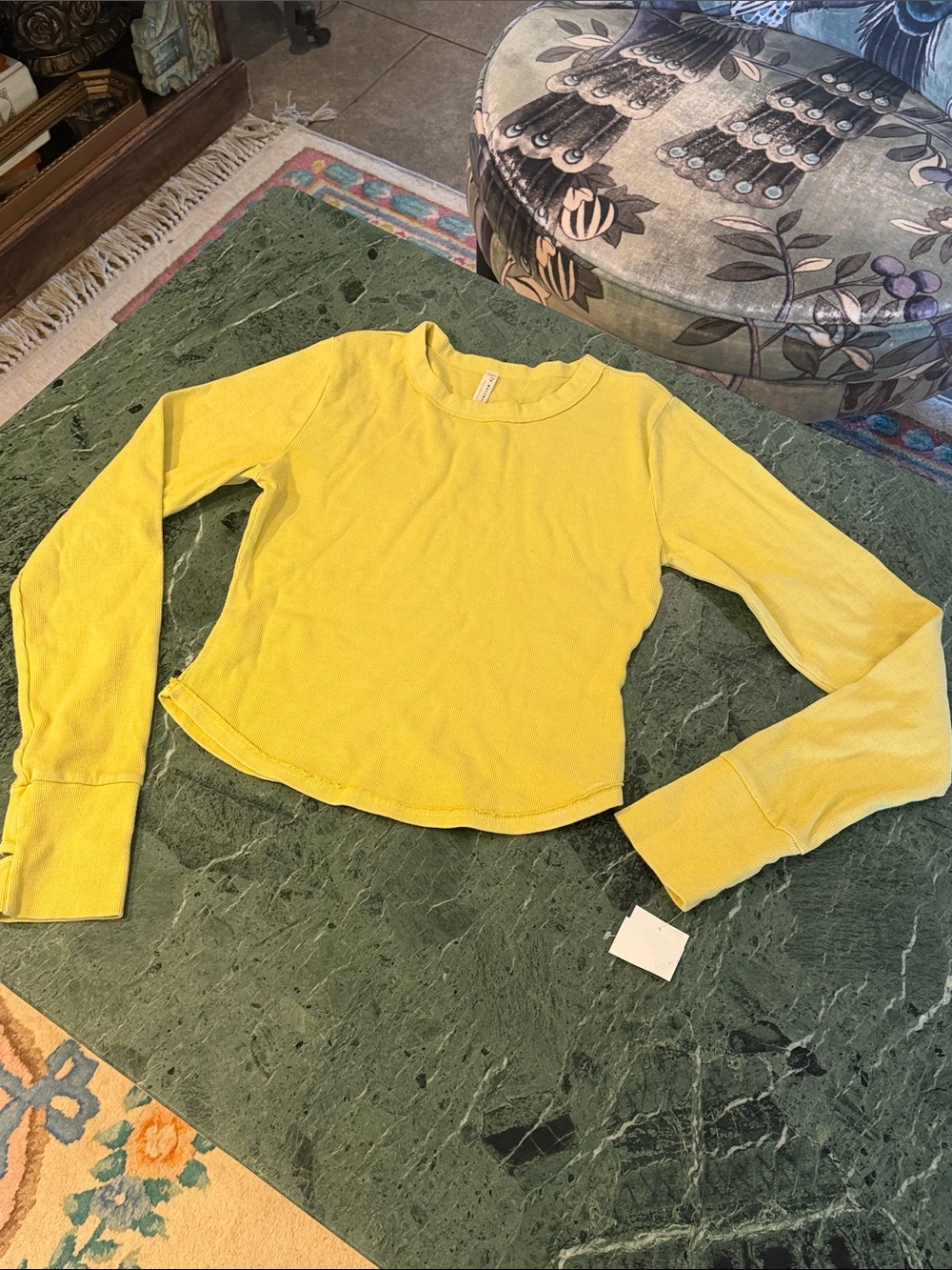 FP Movement by Free People Mustardy Yellow Long Sleeve Thermal Tee ~ XL